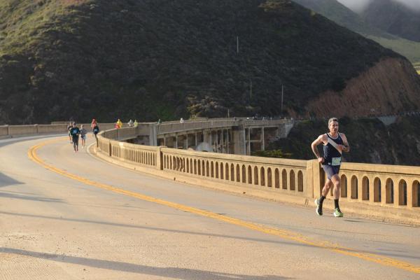 Chris running on the iconic Bixby bridge