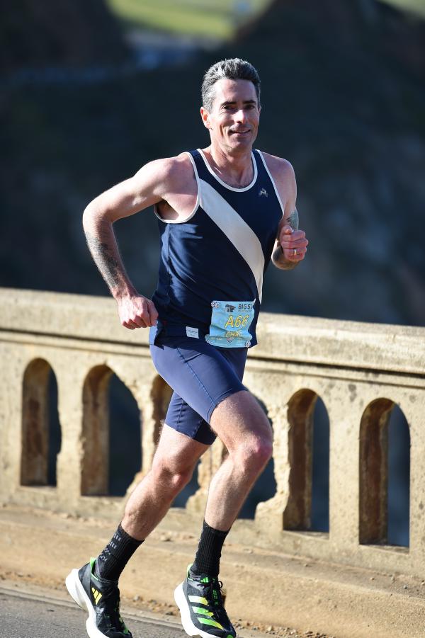 Chris smiles on the Bixby bridge