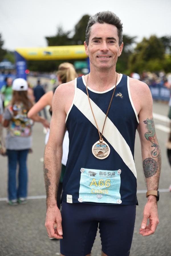 Chris smiles just after the finish