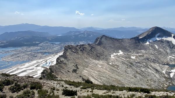 Looking back at Pyramid from the summit of Agassiz