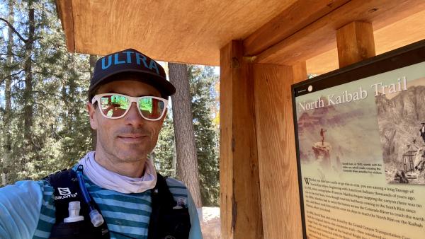 Chris next to the North Kaibab trailhead