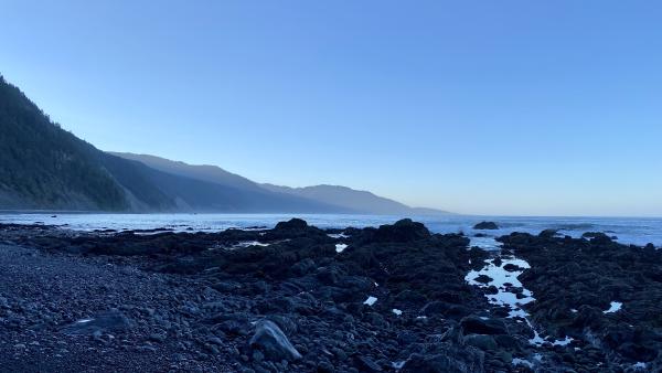 An early morning view of a remote beach