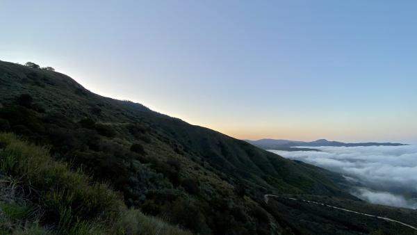 The sunrise view looking Eastward