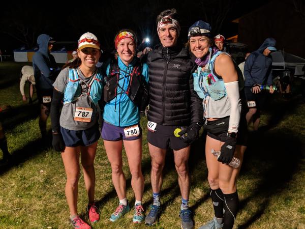 The start line of the Zion 100-mile and 100k races