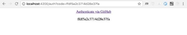 web page with authentication link, and a text line with code param value